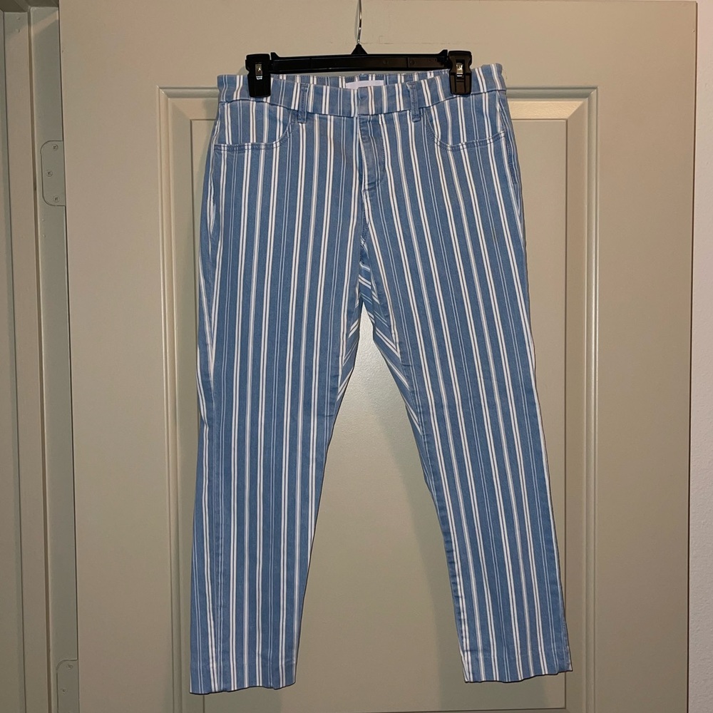 Loft modern skinny crop striped pants